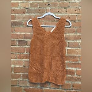 LOFT Sweater Tank Burnt Orange Knit